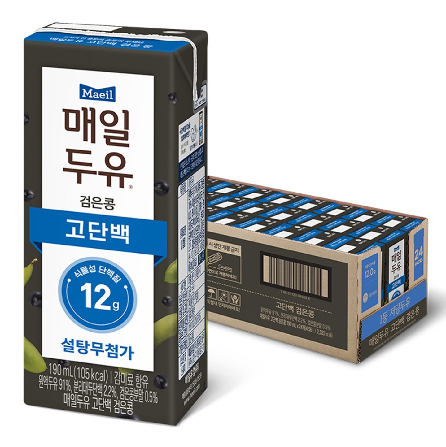 매일두유 고단백 검은콩 저당두유 190ml 24팩