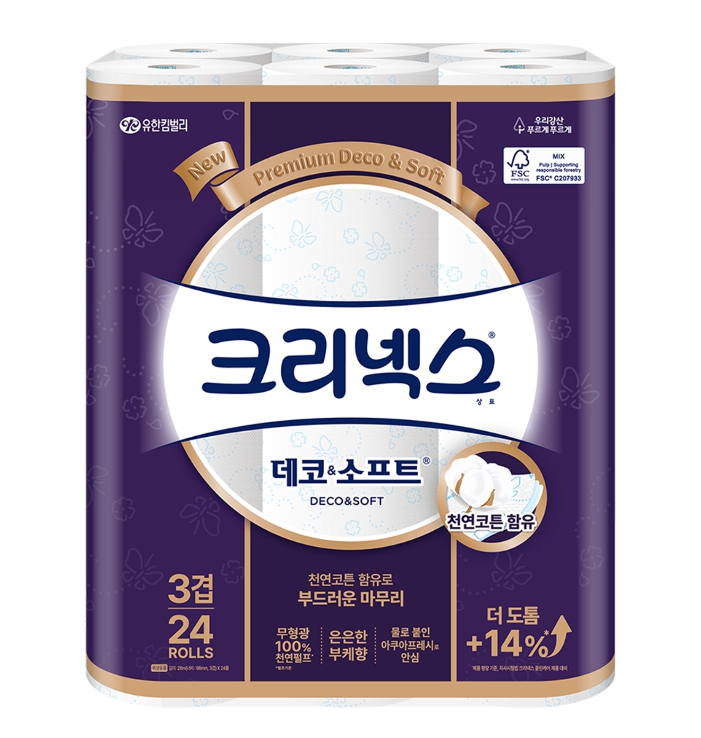 크리넥스 데코앤소프트 28m 24롤