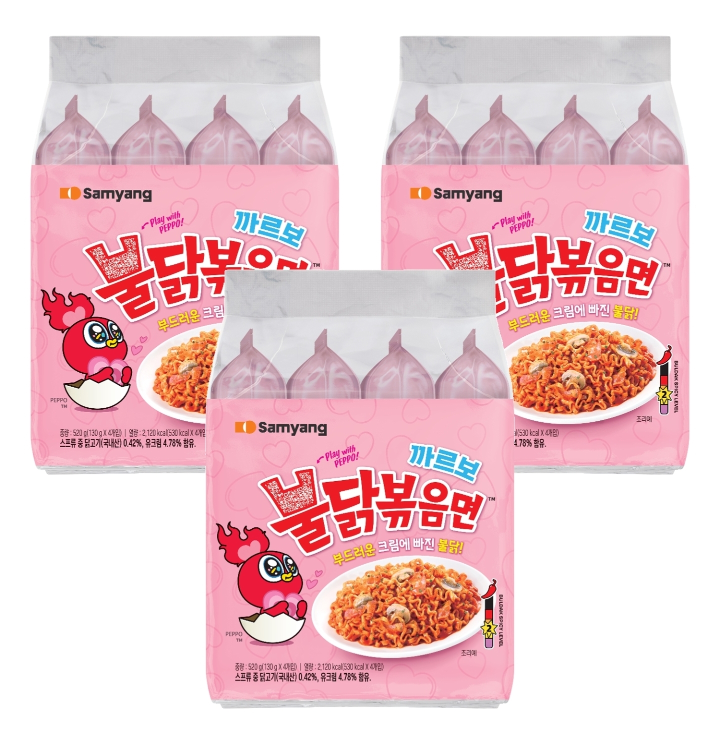 삼양 까르보 불닭볶음면 130g 4개입 3개