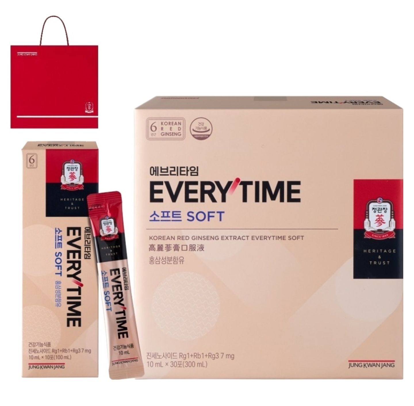 정관장 에브리타임 소프트 10ml 30포 300ml 쇼핑백증정